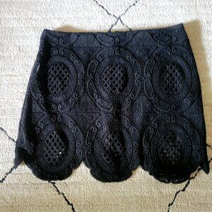 Black Lace Overlay Skirt XL